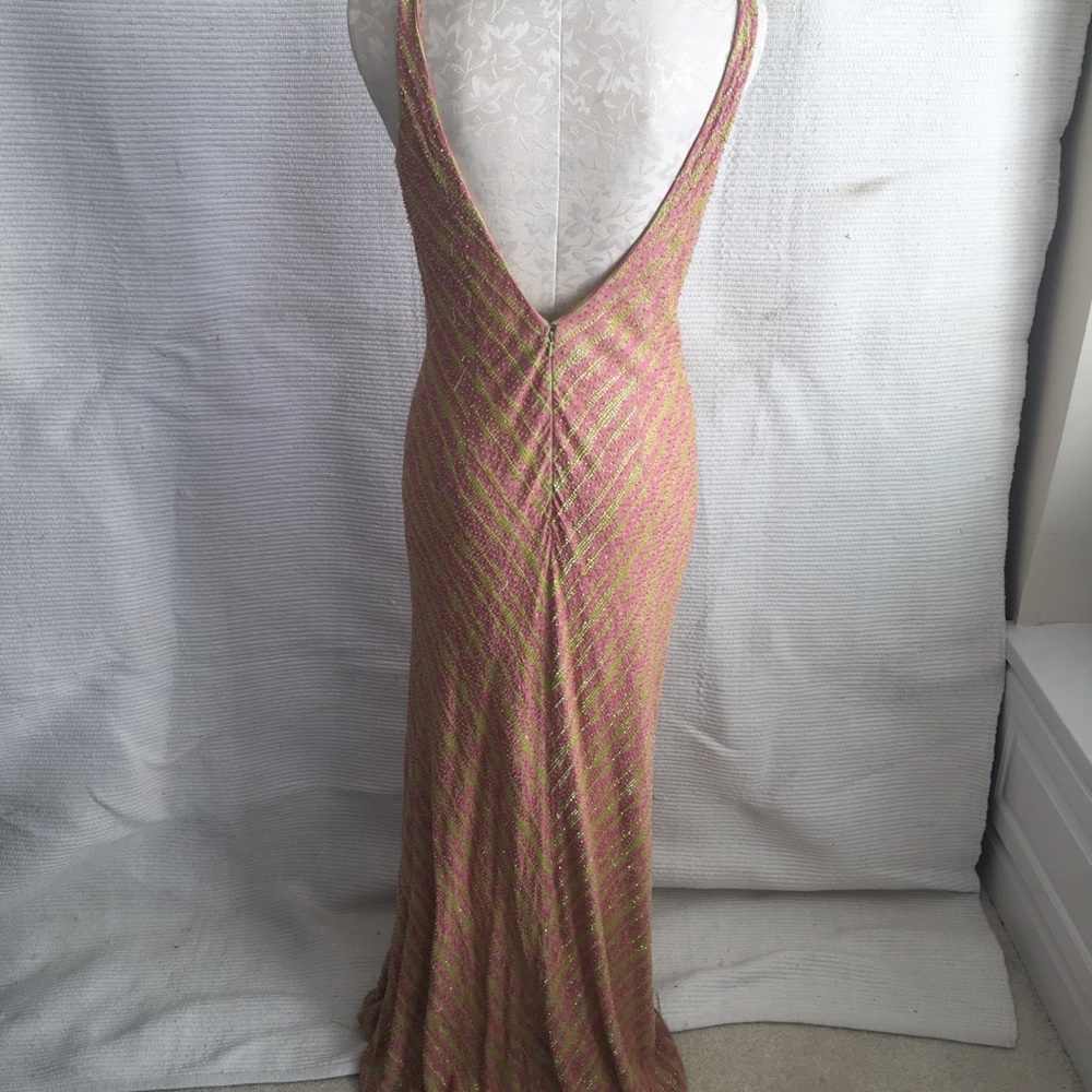 🔻500 RARE VTG 90s Y2K Beaded Formal Gown Runway - Picture 4 of 8